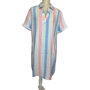Southern Tide Pastel Striped Shirtdress Dress Women's XL